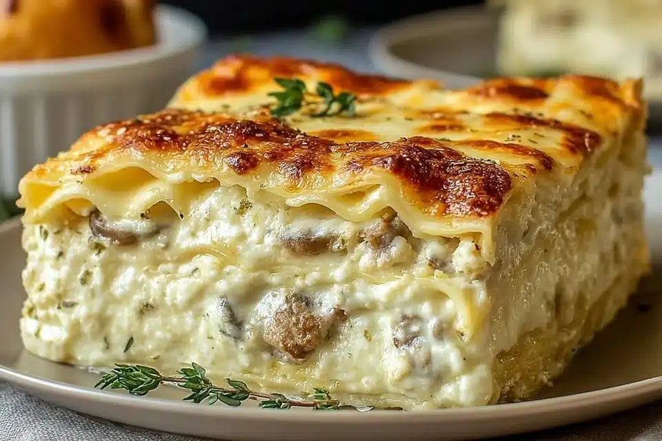 The Ultimate Creamy White Lasagna Recipe: A Comforting Classic 3 Creamy white lasagna with layers of cheese and rich béchamel sauce
