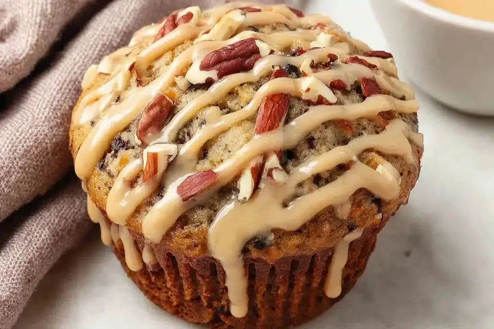 Easy Maple Walnut Scones with Sweet Glaze 1 Delicious maple walnut scones with a sweet glaze on a plate