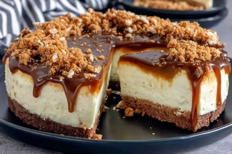 5 Irresistible Reasons to Make This Homemade Dulce De Leche Cheesecake Today 4 Homemade Dulce De Leche Cheesecake with caramel drizzle and graham cracker crust