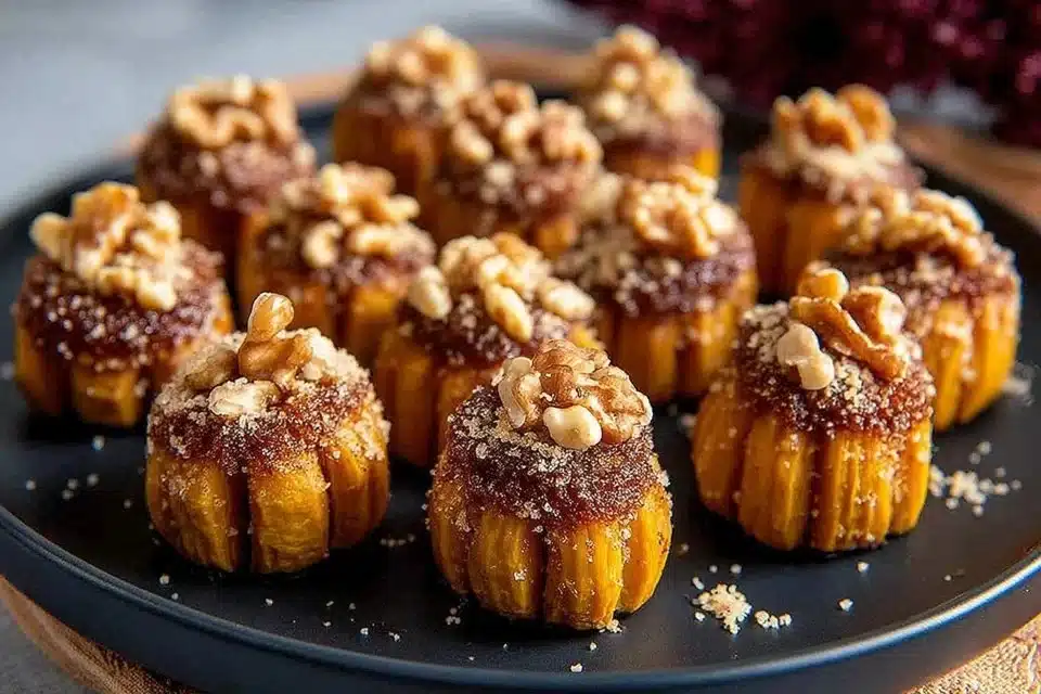 Pumpkin Cheesecake Truffles on a decorative plate