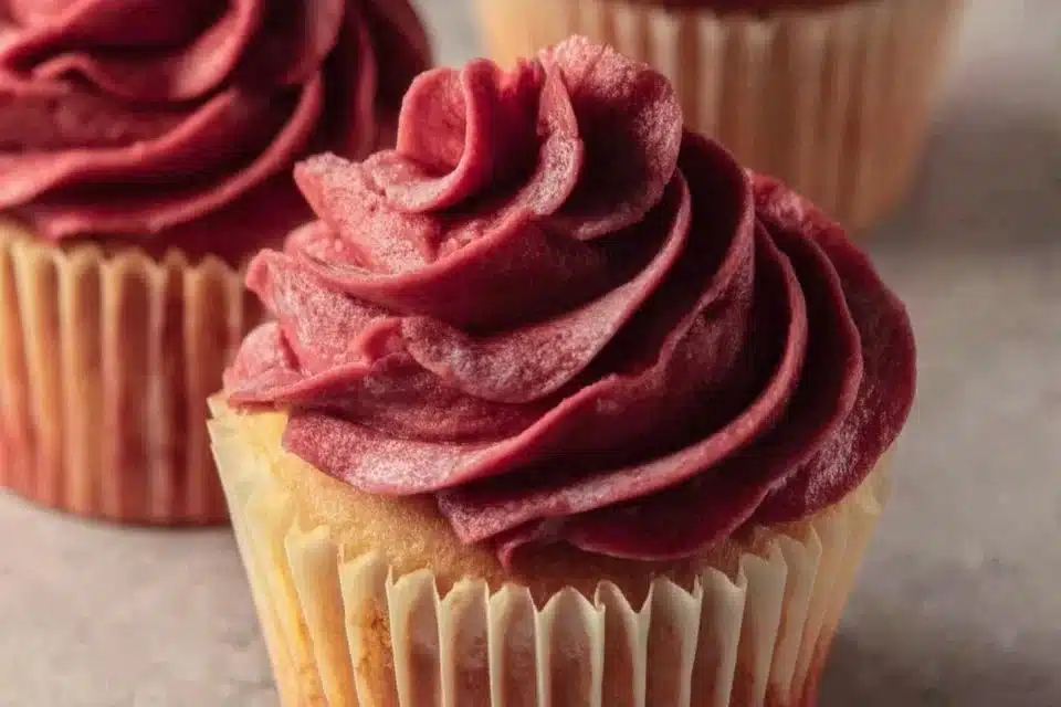 6 Irresistible Spiced Fireball Cupcakes with Whiskey Frosting 4 Spiced Fireball Cupcakes with Whiskey Frosting decorated on a platter