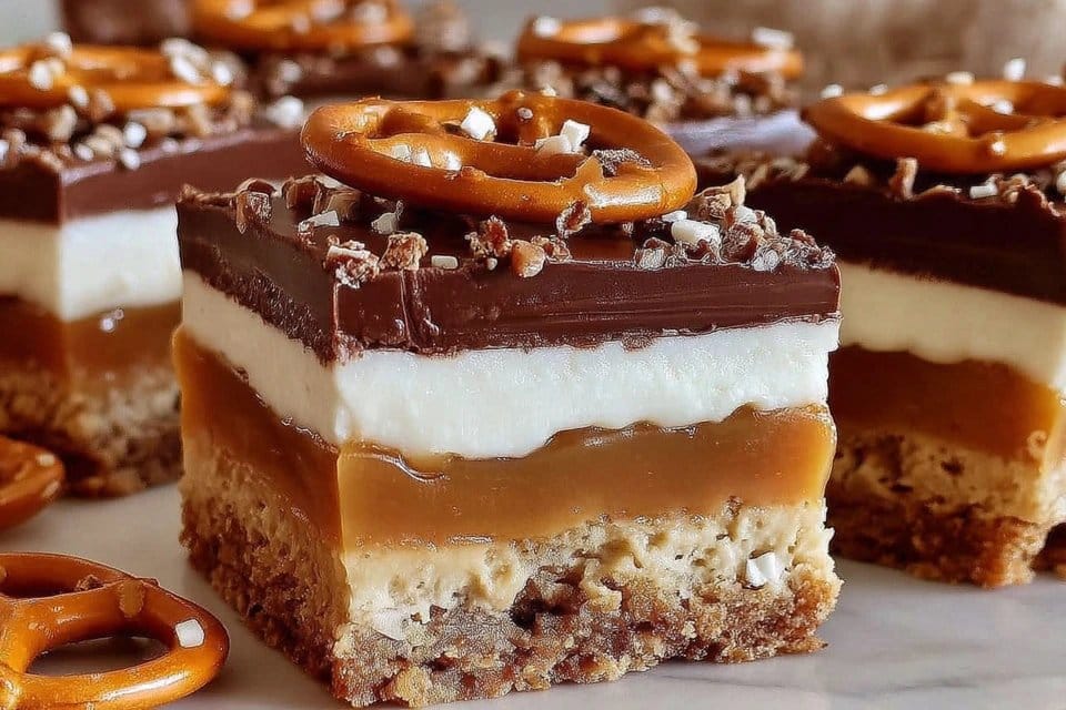 The Ultimate No-Bake Salted Caramel Pretzel Bars Recipe You'll Adore 4 No-Bake Salted Caramel Pretzel Bars