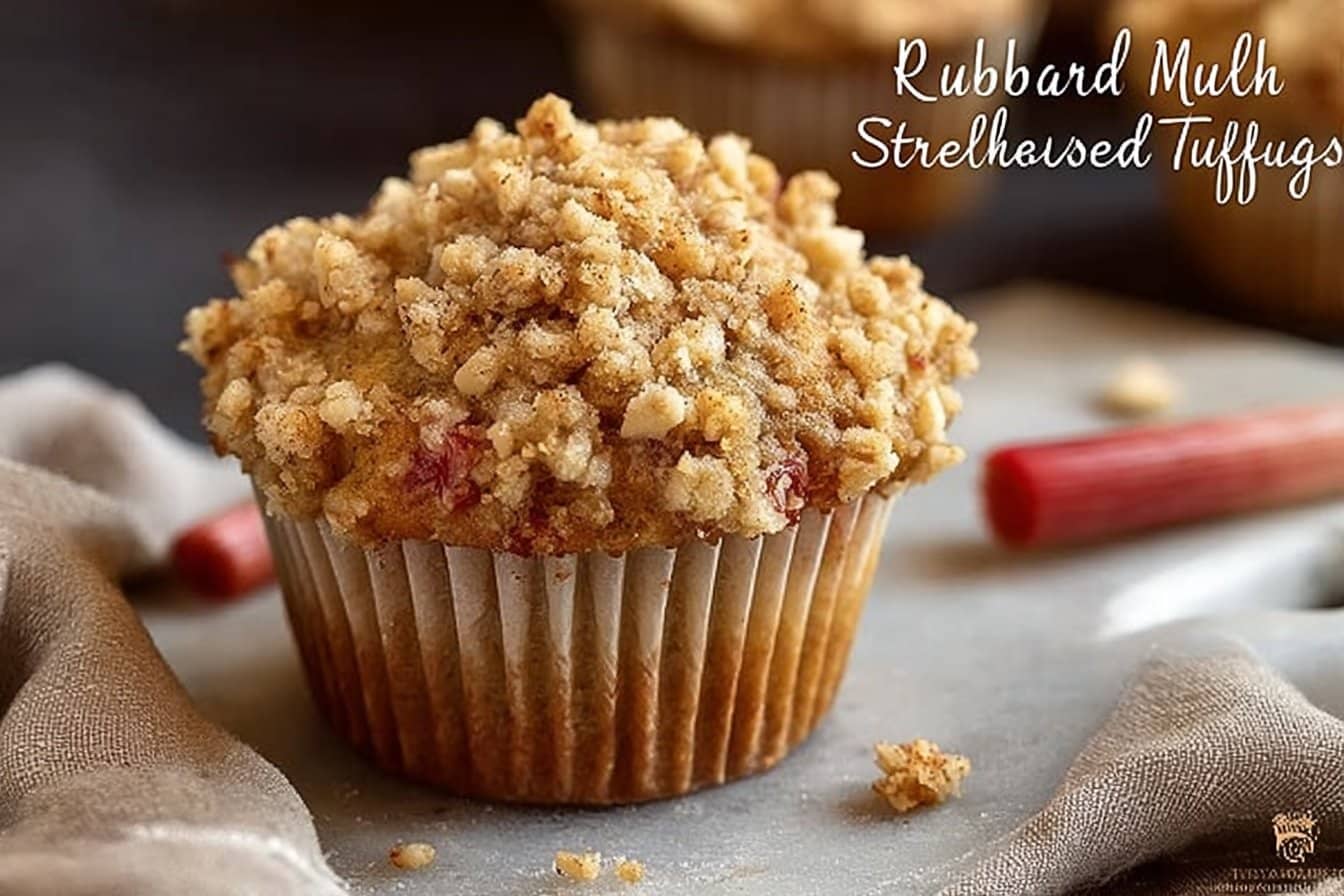 Rhubarb Muffins with Streusel Topping