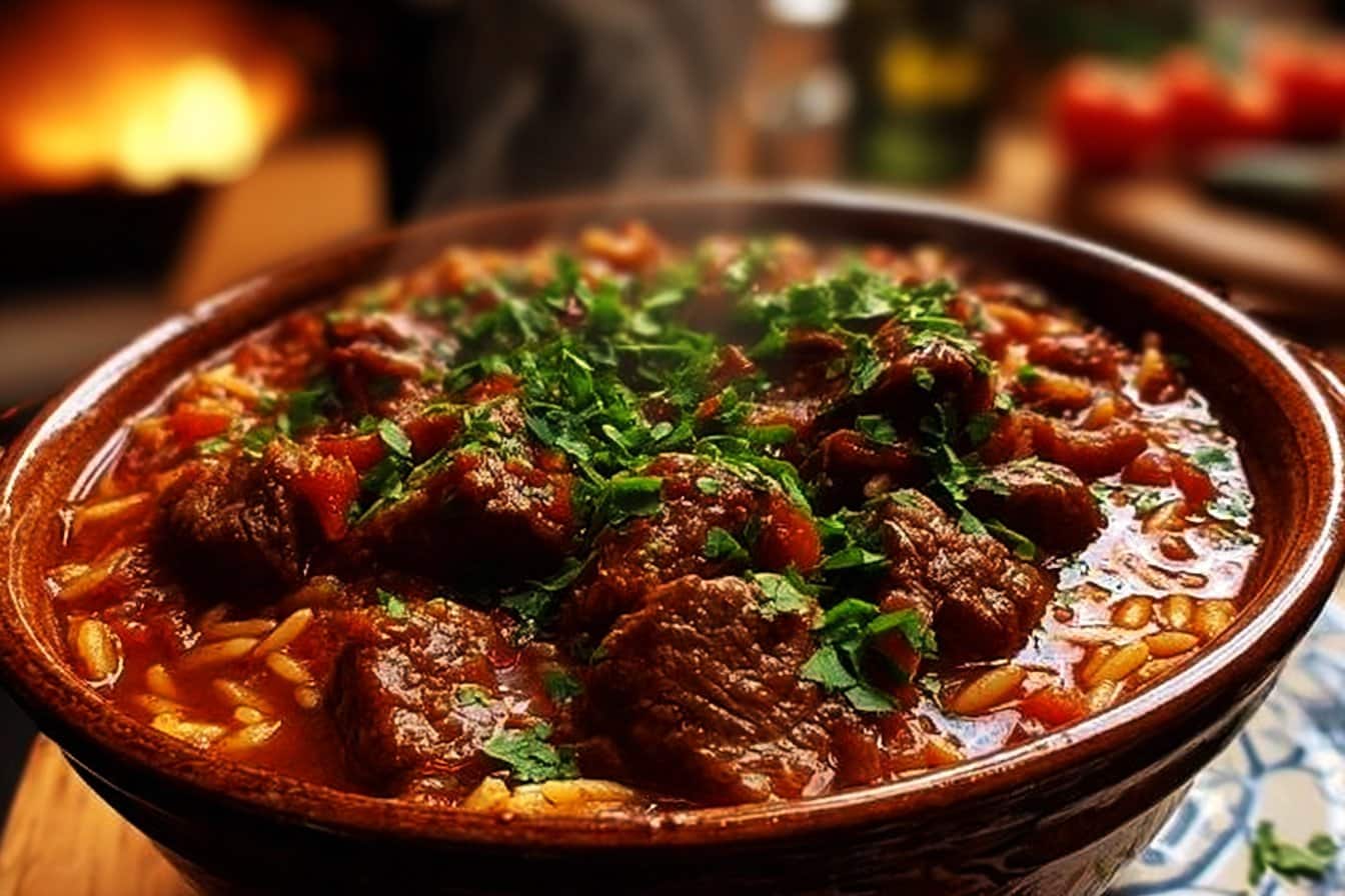 Beef Giouvetsi Greek Stew