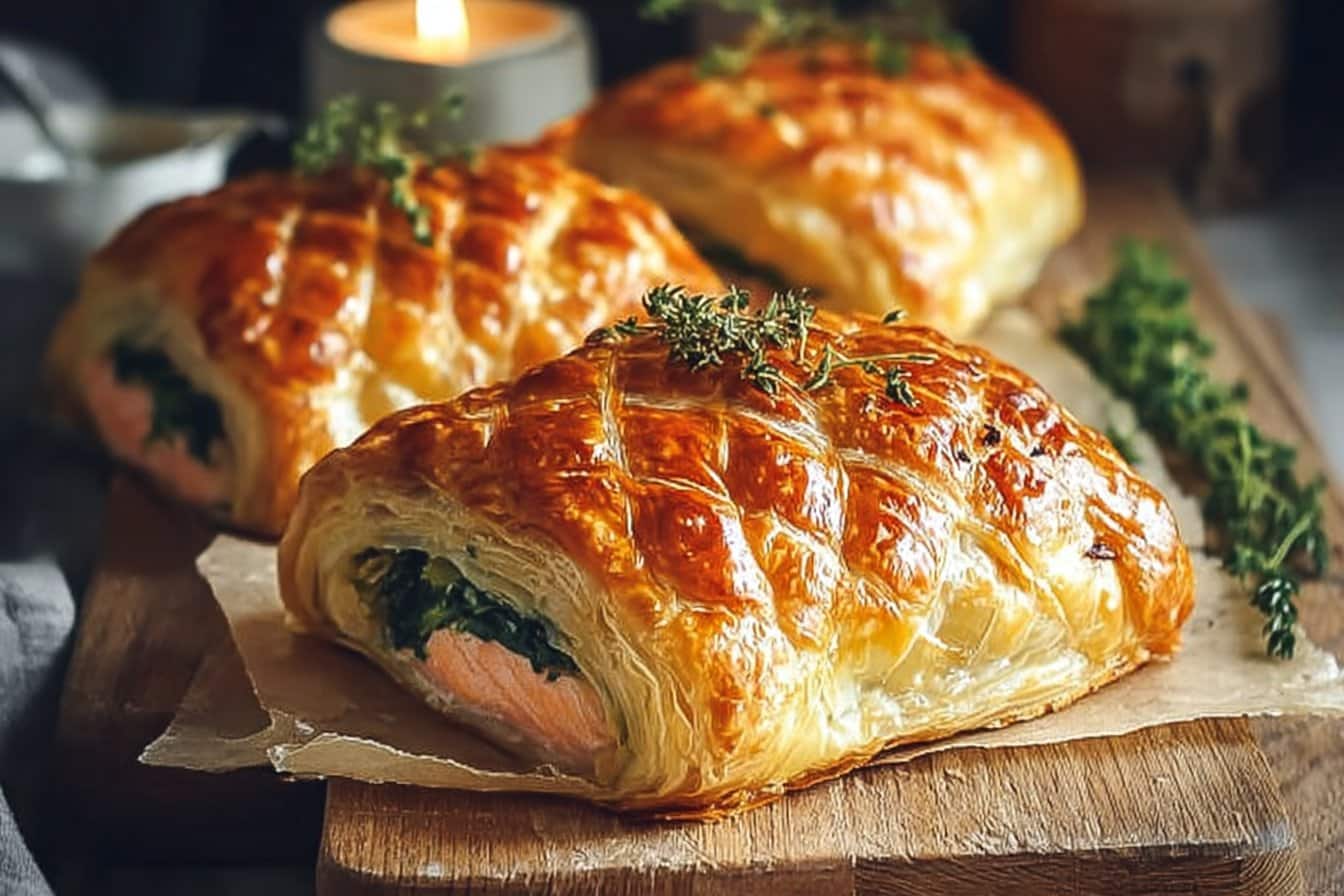 Crispy Salmon Wellingtons