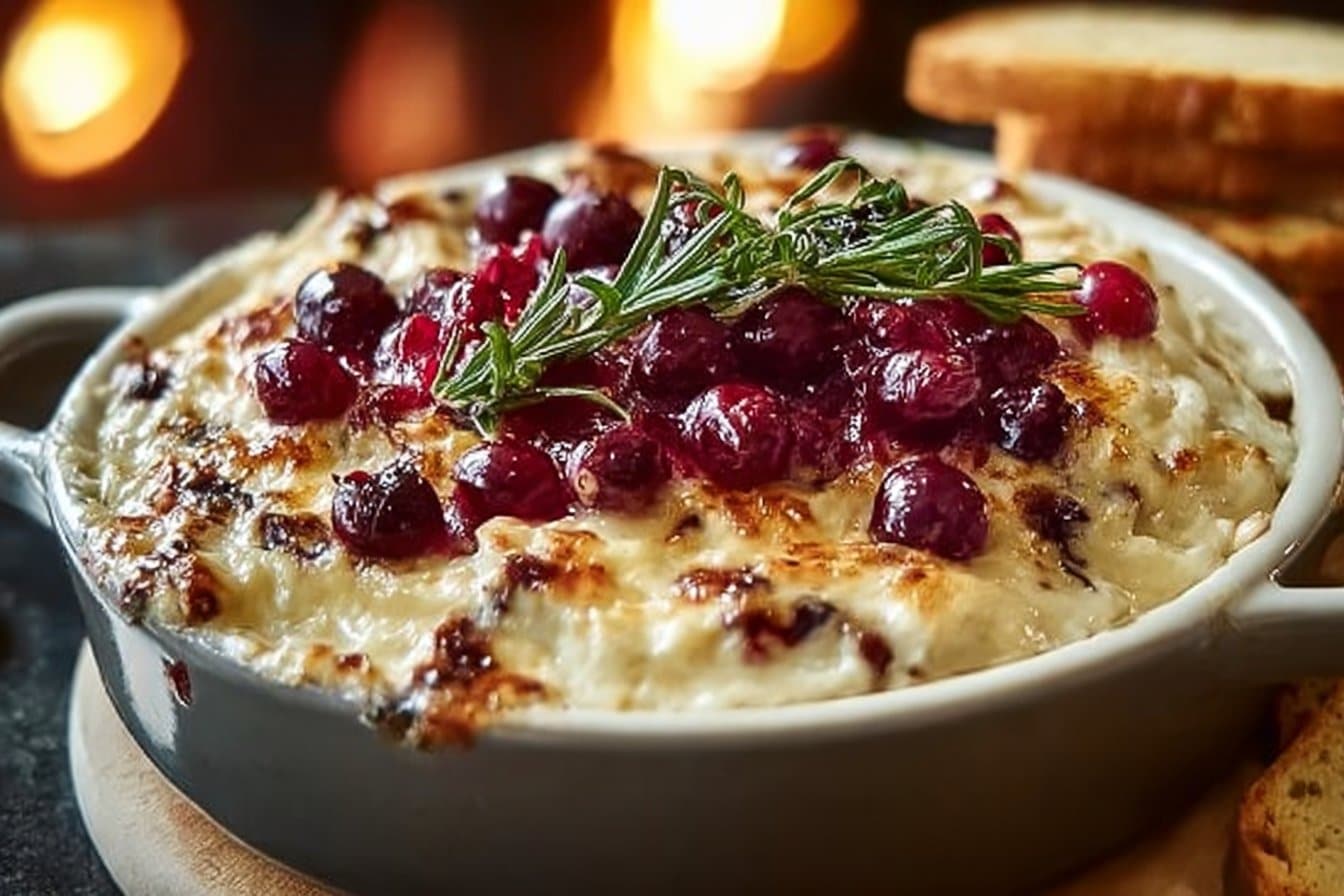 Warm Cranberry & White Cheddar Holiday Dip