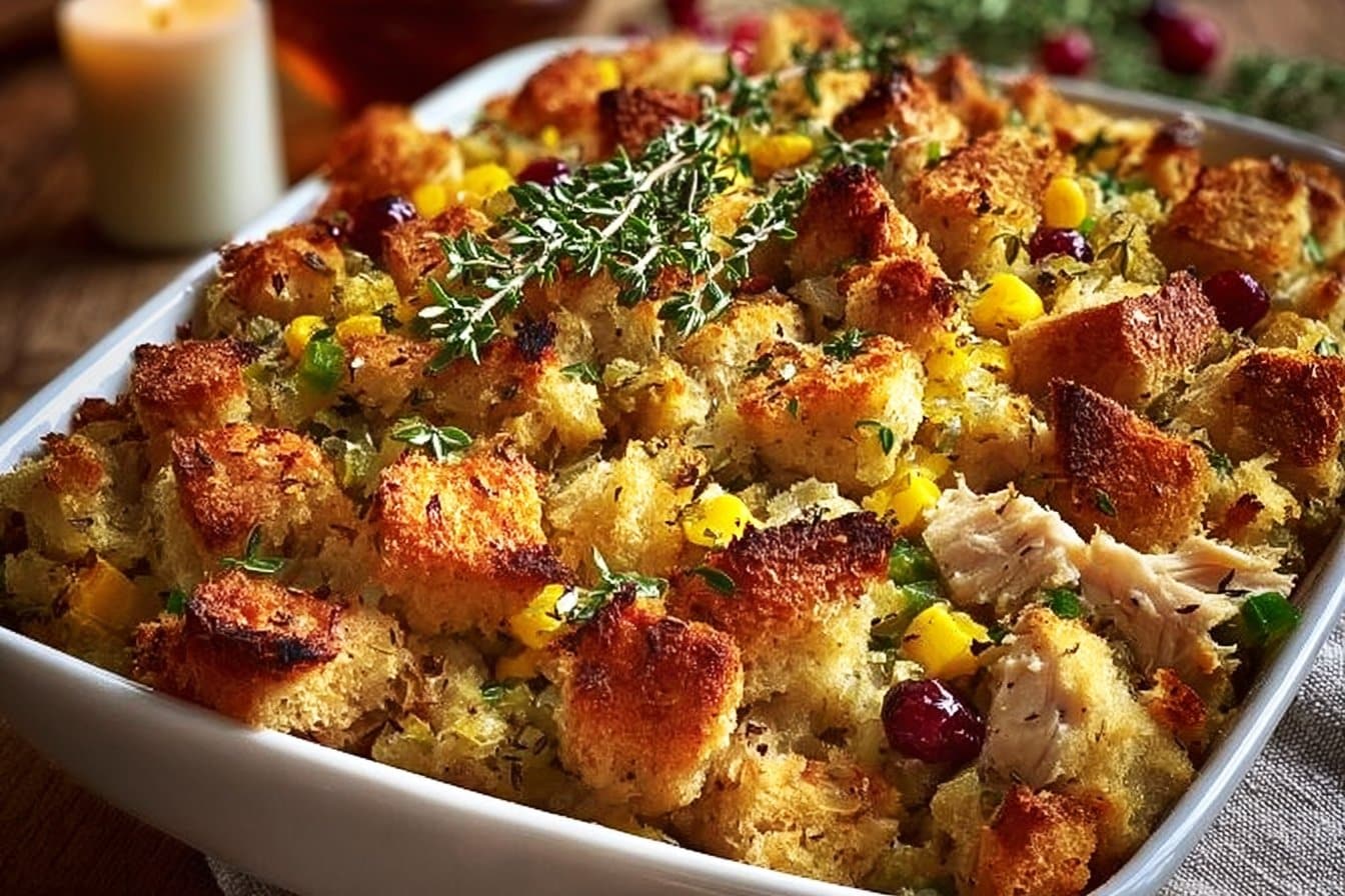 Rotisserie Chicken Stuffing Casserole 4 Rotisserie Chicken Stuffing Casserole