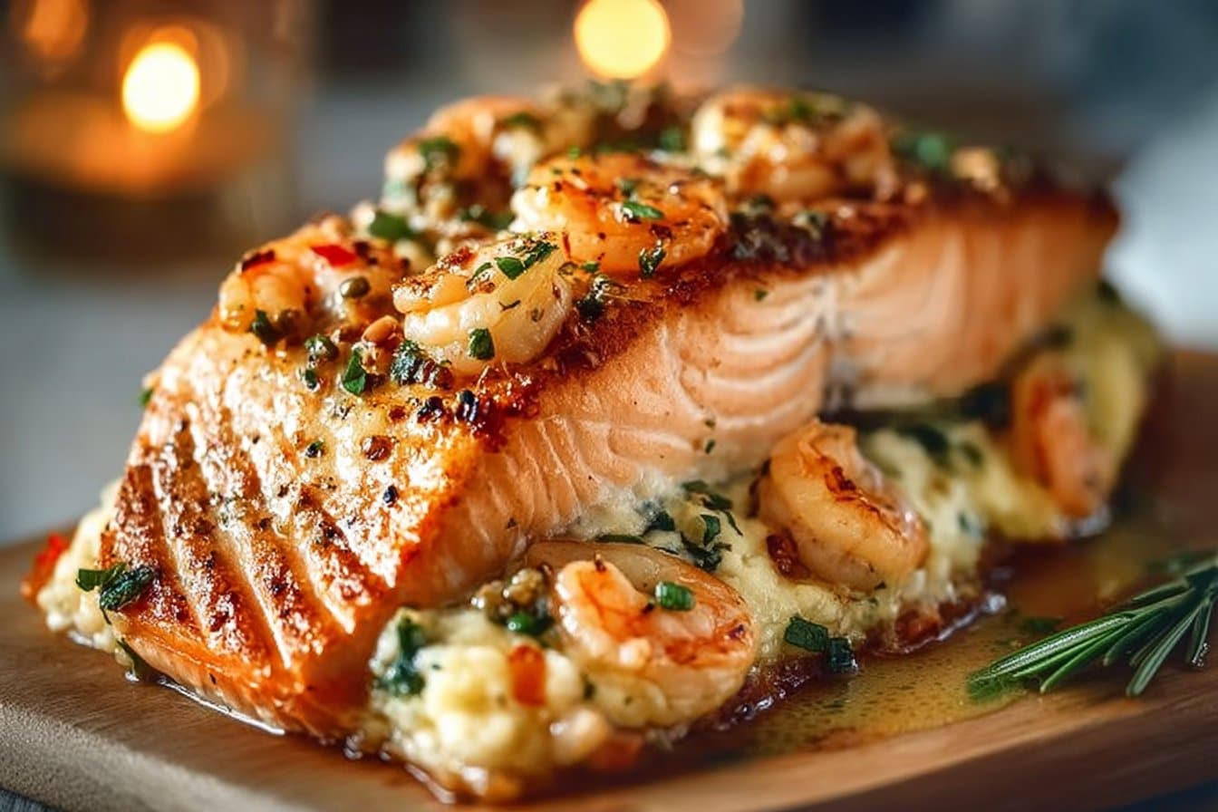 Shrimp-Stuffed Salmon Fillet