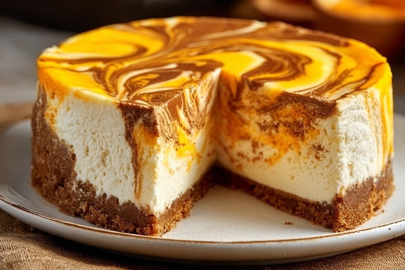 Creamy Cheesecake with Pumpkin Swirl 4 Creamy Cheesecake with Pumpkin Swirl