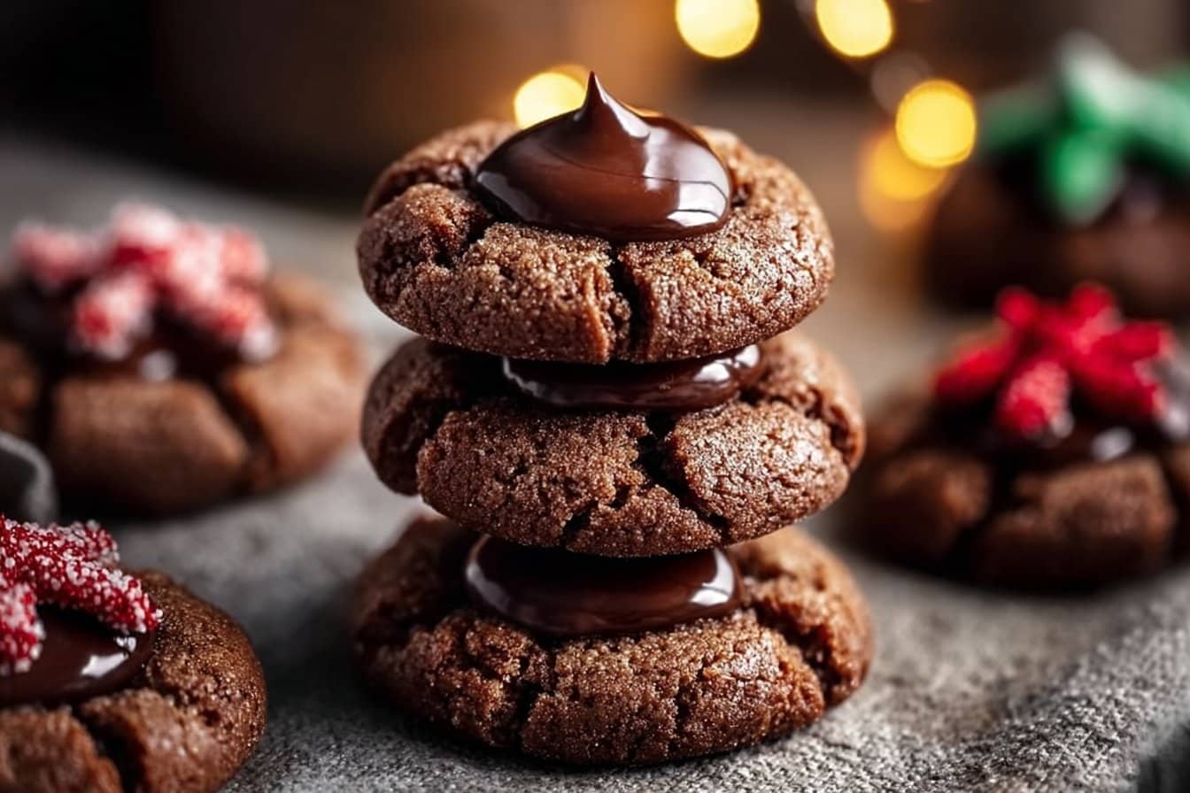 Chocolate Blossom Christmas Cookies