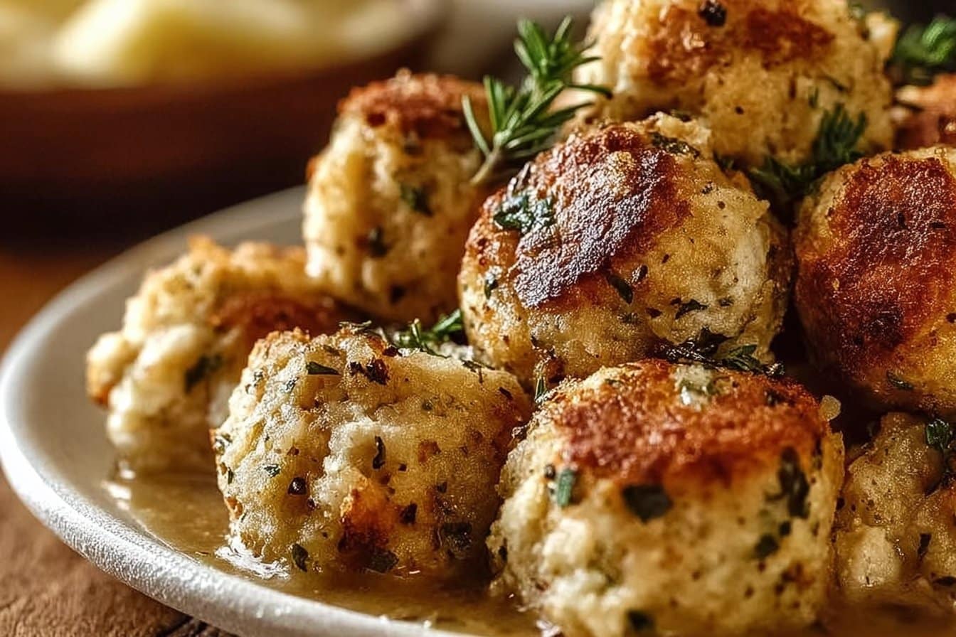 Turkey Stuffing Balls 4 Turkey Stuffing Balls