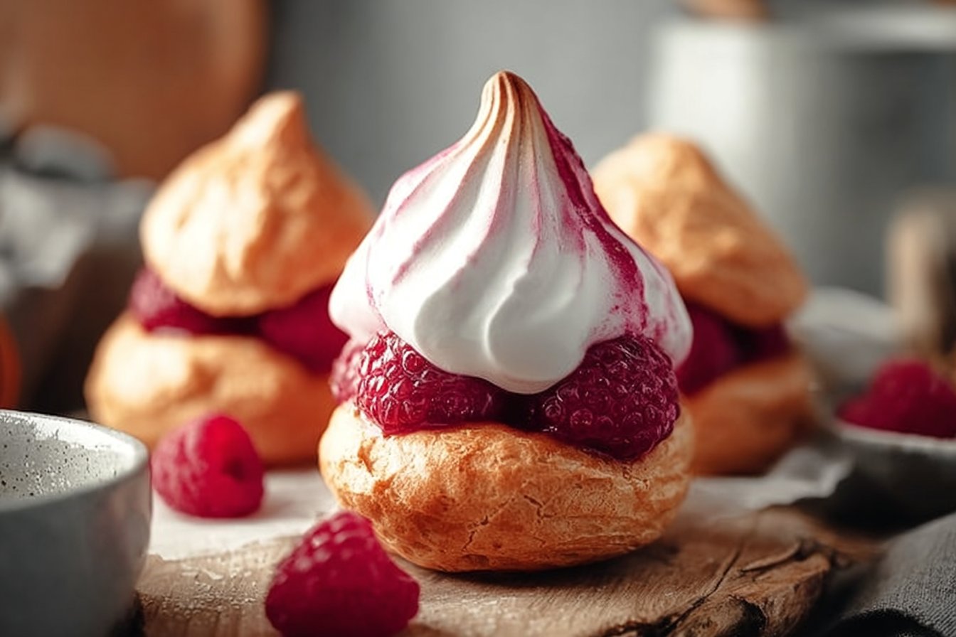 Raspberry Cream Puffs 4 Raspberry Cream Puffs