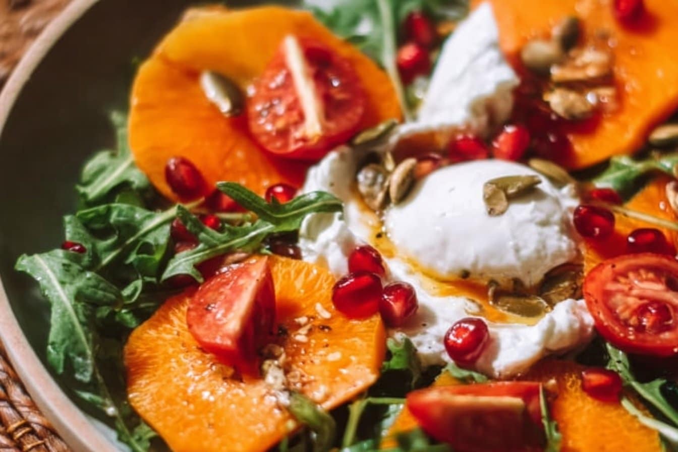 Easy Persimmon Burrata Salad