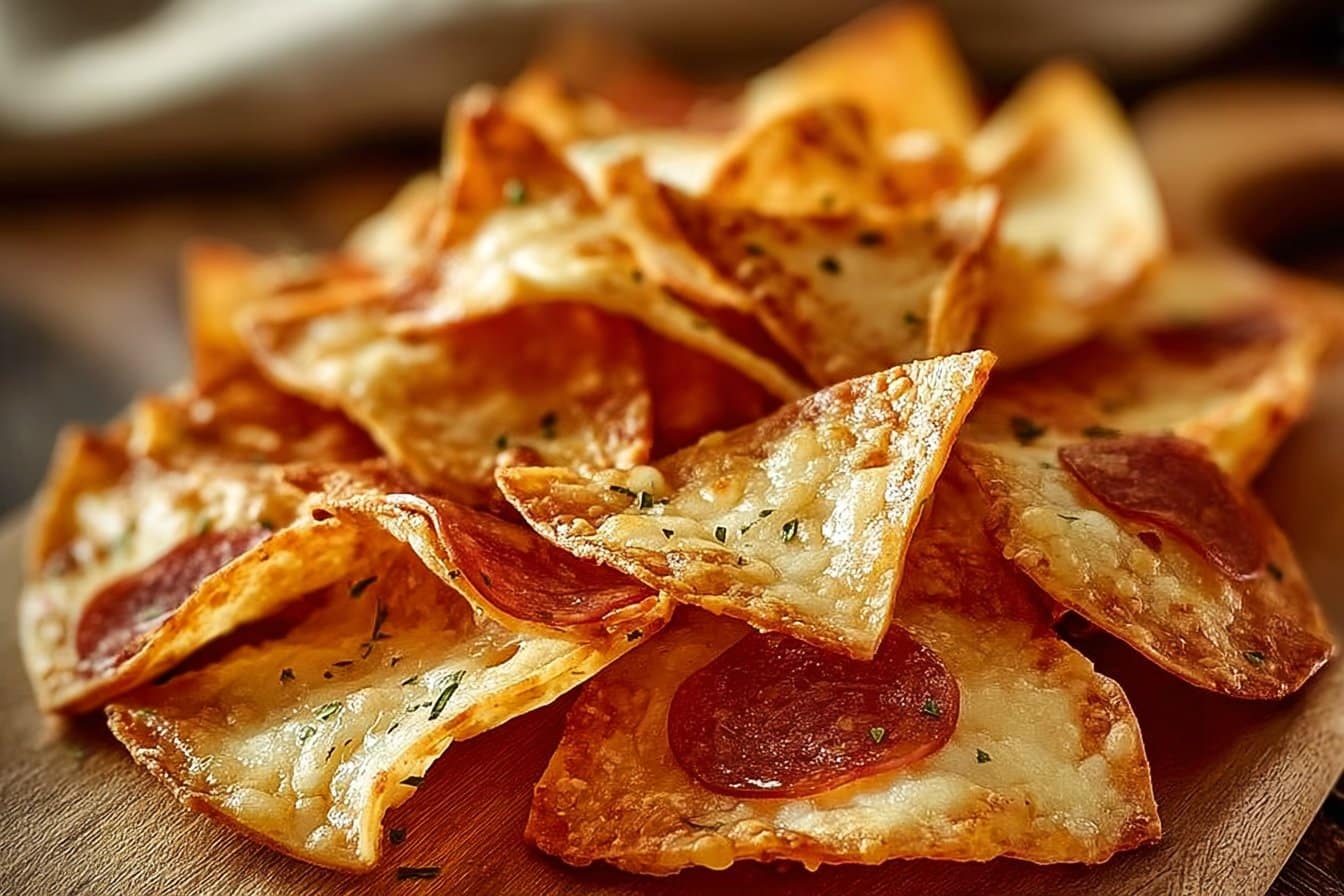 Crunchy Homemade Pizza Chips