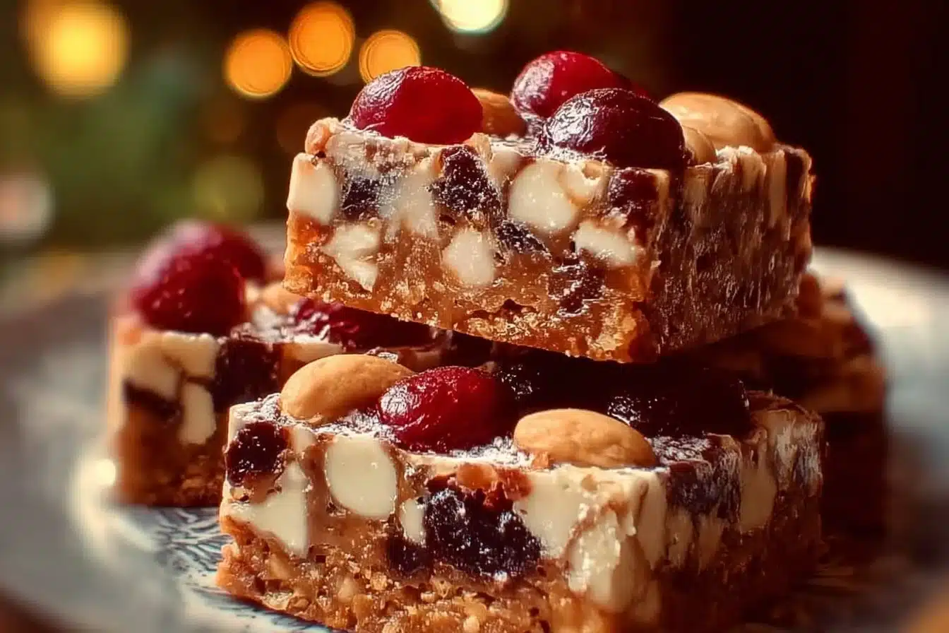 Festive Christmas Bars 3 Delicious festive Christmas bars decorated for the holiday season