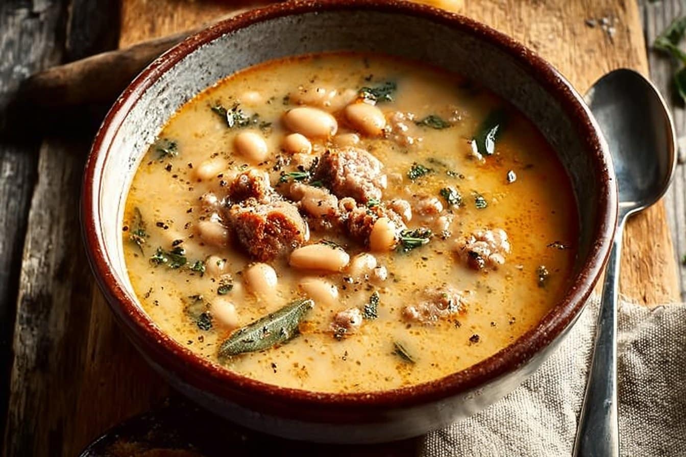 Creamy Bean Soup with Sausage 4 Creamy Bean Soup with Sausage