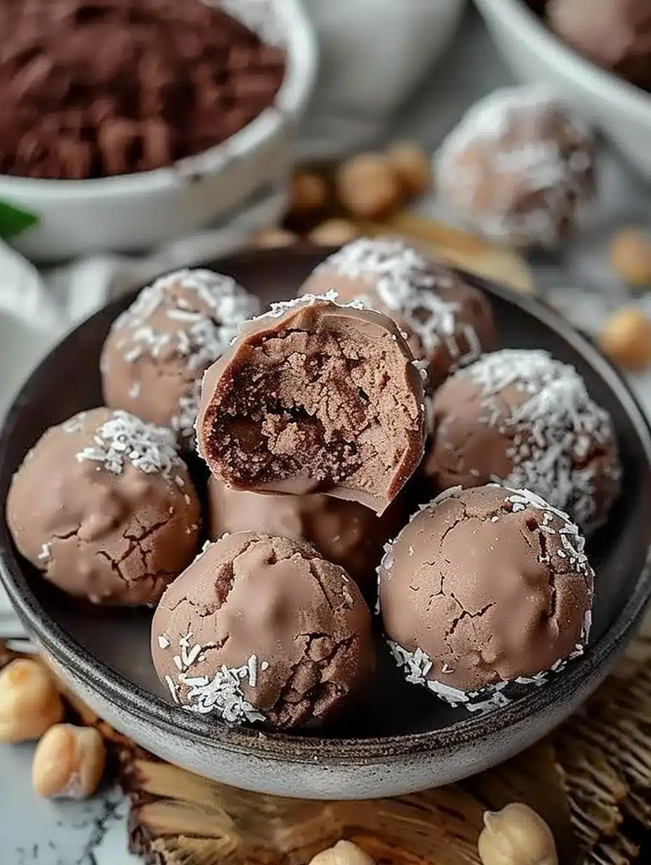 Healthy Chickpea Chocolate Truffles 1 Healthy chickpea chocolate truffles made with nutritious ingredients