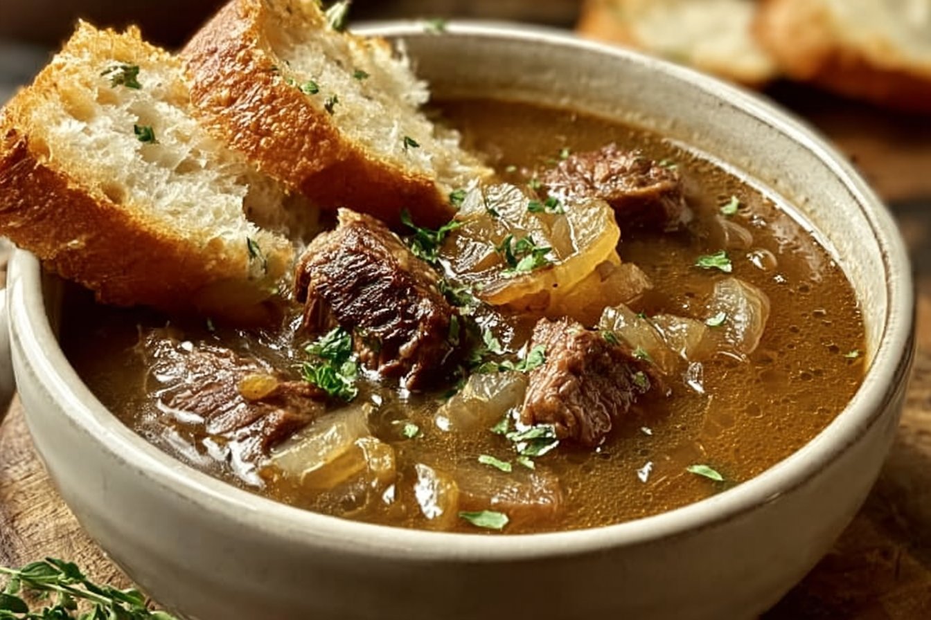 French Onion Beef Short Rib Soup
