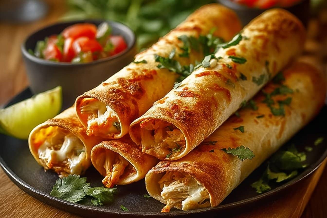 Crunchy Oven-Baked Chicken Taquitos
