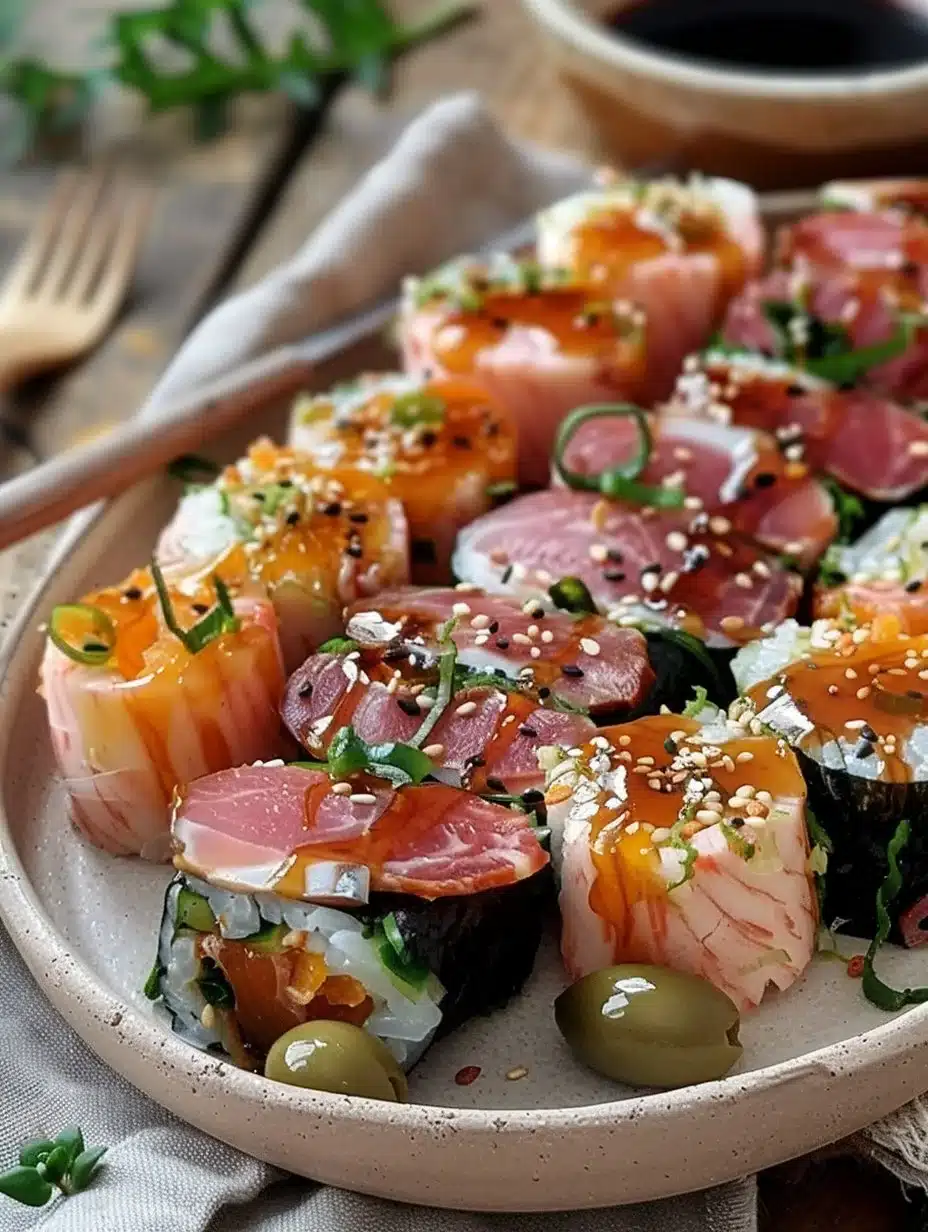 Italian Charcuterie Sushi Rolls 1 Italian charcuterie sushi rolls featuring cured meats and fresh ingredients.