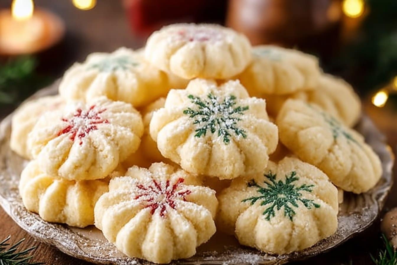 Classic Buttery Spritz Christmas Cookies