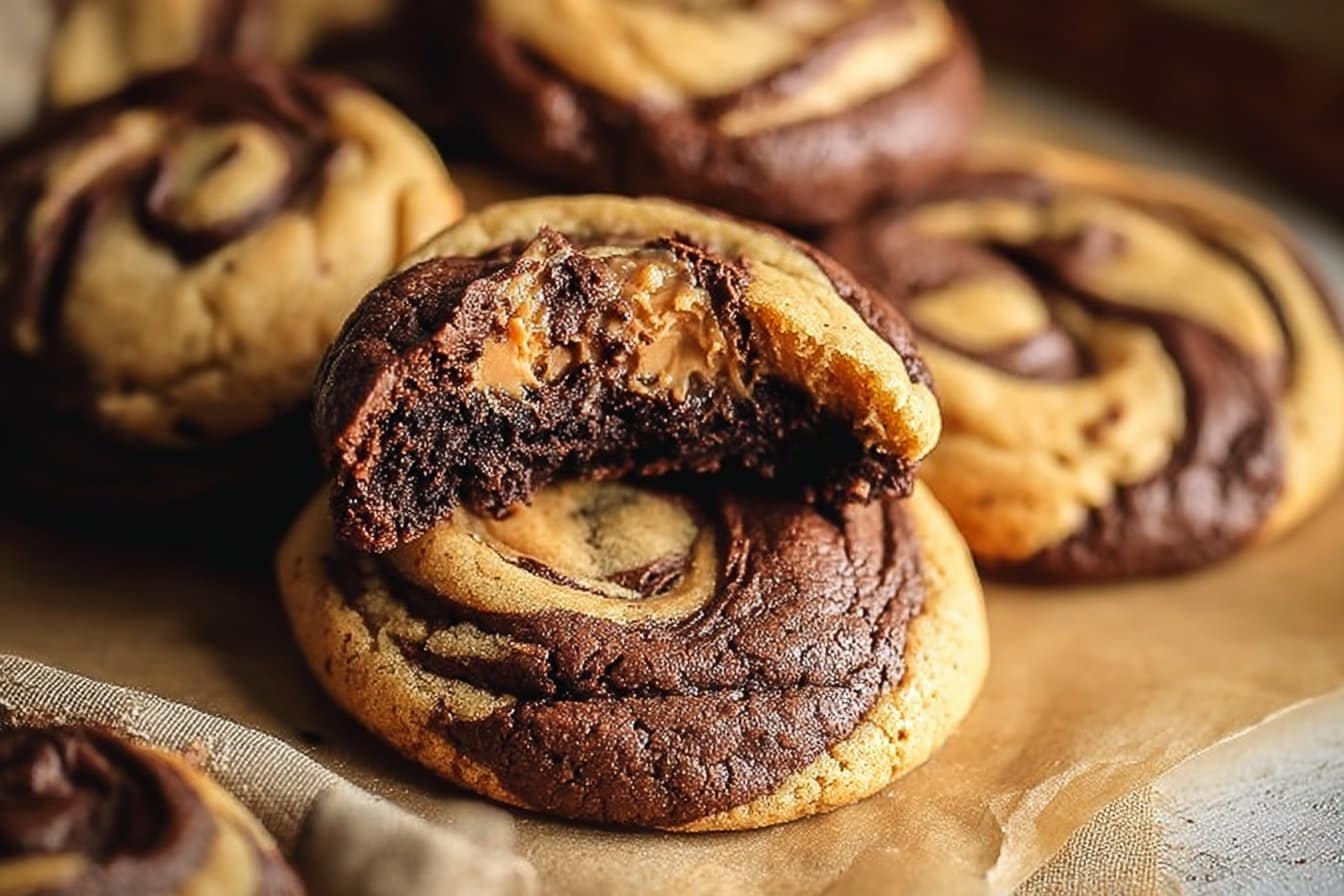 Peanut Butter Brownie Swirl Cookies