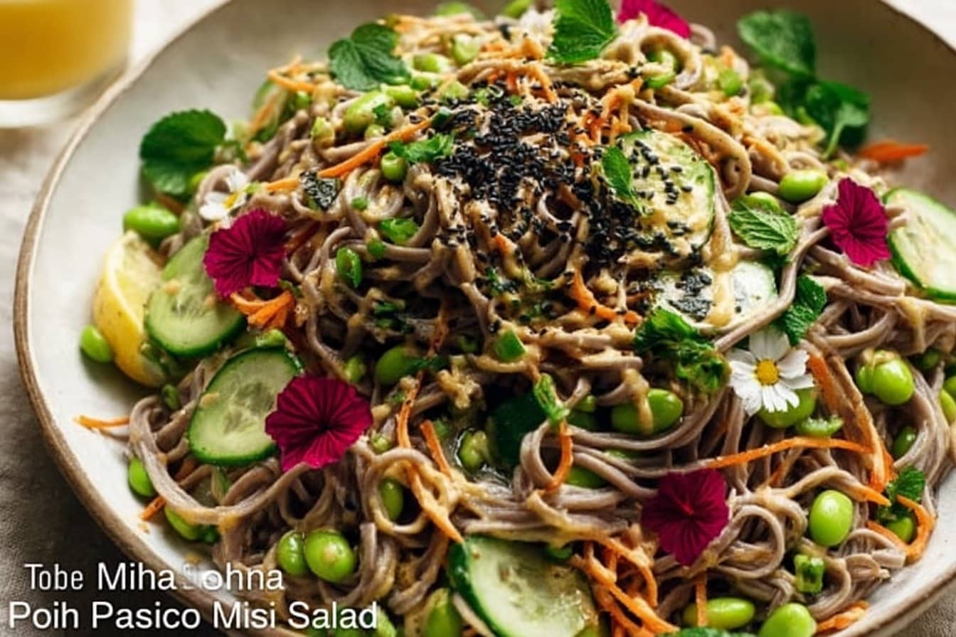 Soba Noodle Picnic Salad with Tahini Miso