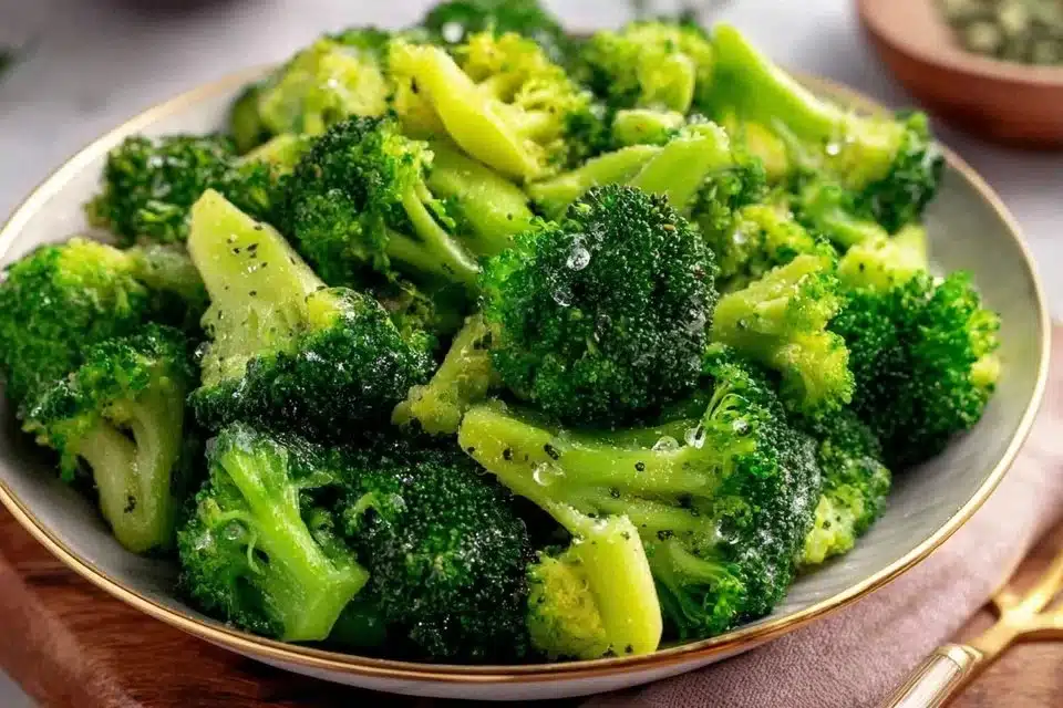 Quick & Easy Microwave Broccoli 3 Quick and easy microwave broccoli dish ready to serve as a healthy side.