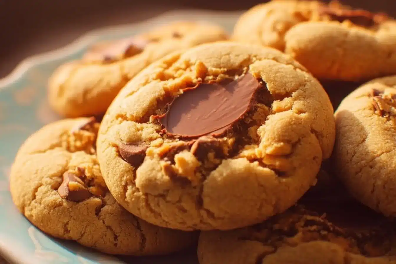 Reese's Cookies 3 Delicious homemade Reese's Cookies with chocolate and peanut butter