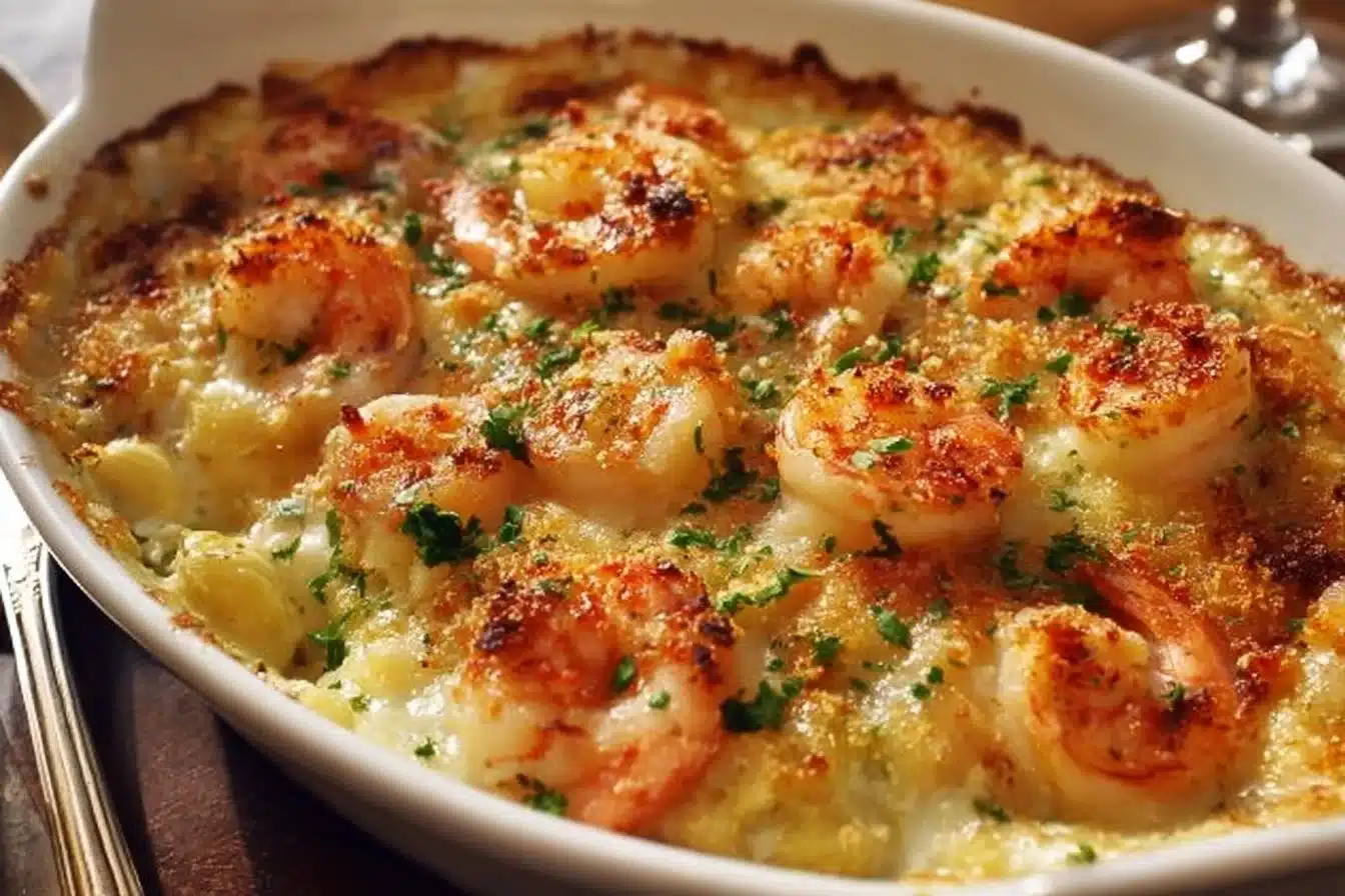 Seafood au Gratin 2 Creamy seafood gratin baked to golden perfection with cheese