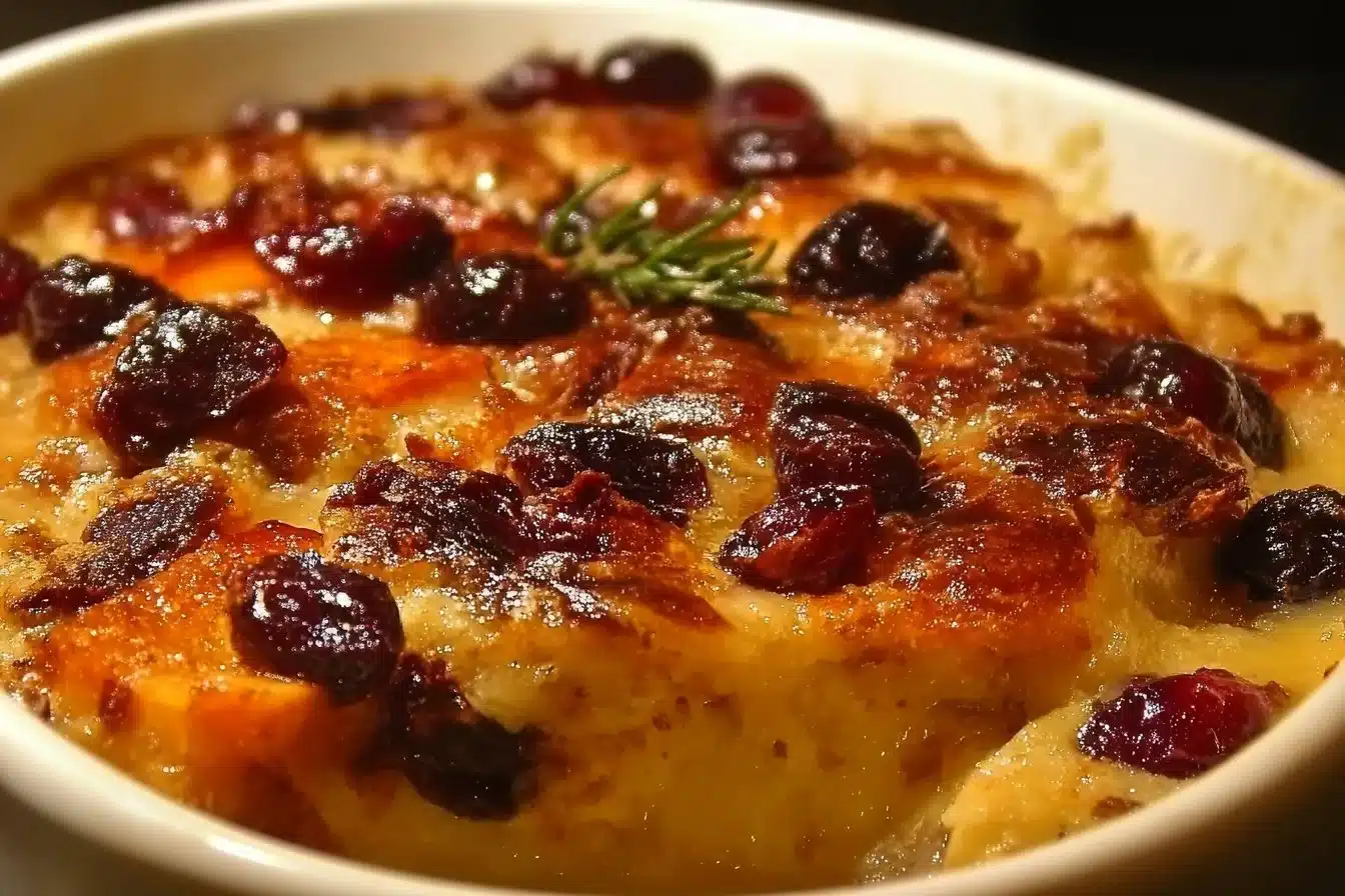 Sweet Potato Cranberry Gratin 3 Delicious sweet potato cranberry gratin topped with herbs and spices.