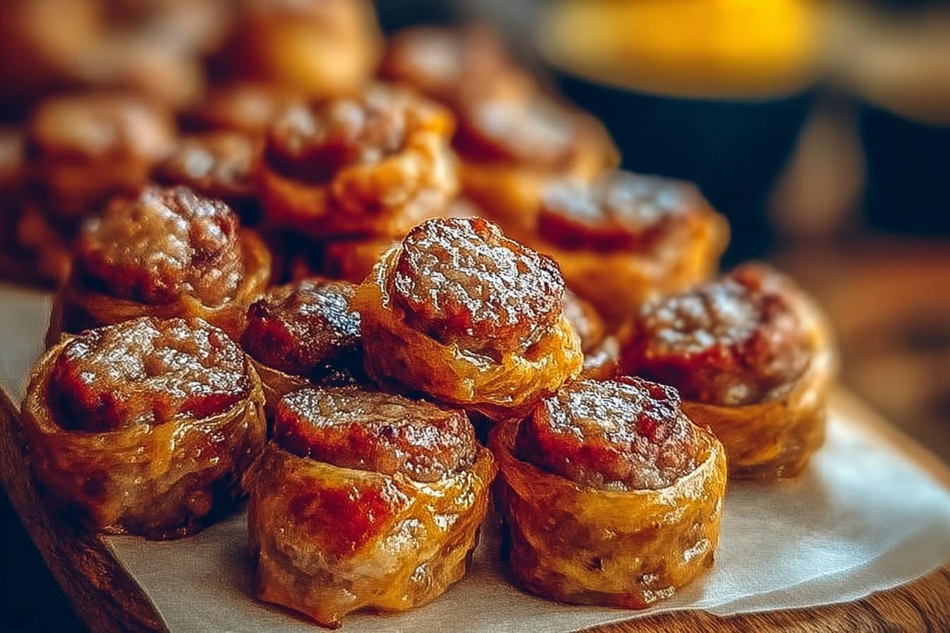 Kilted Sausage Bites — Cheesy Party Sausage Appetizers