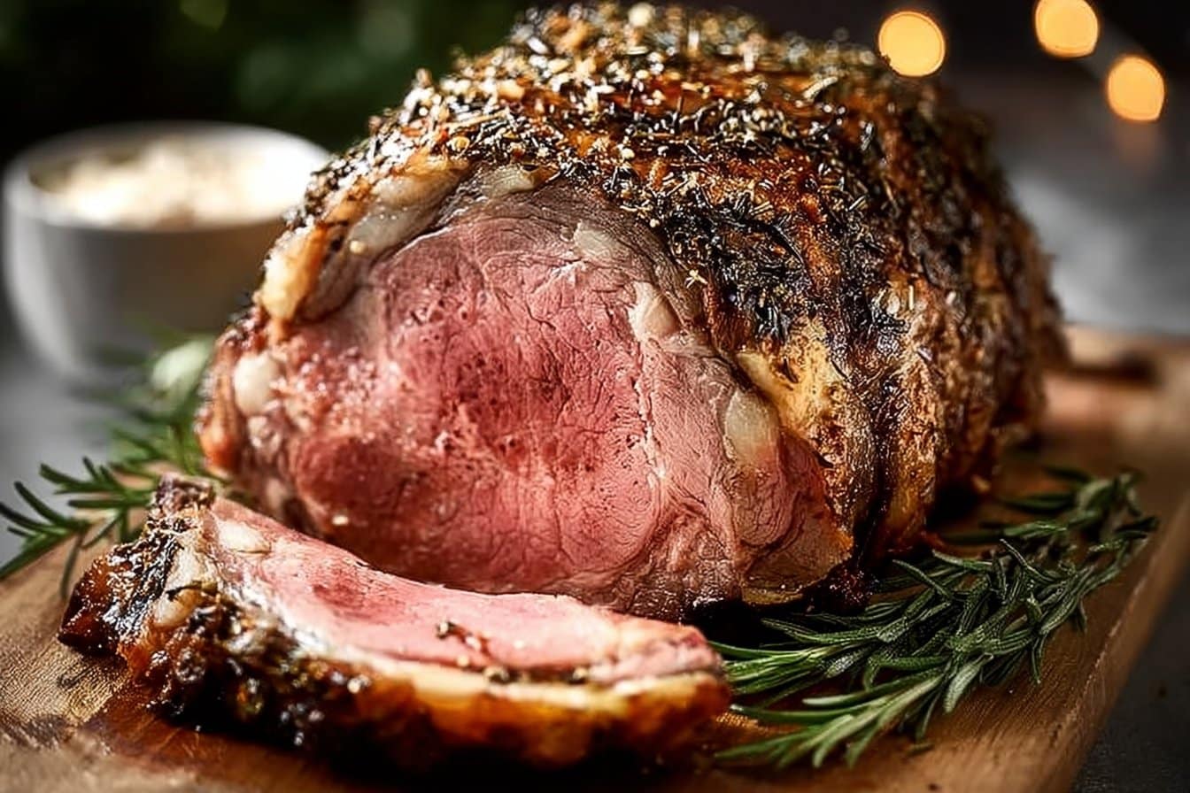 Garlic Herb Prime Rib for New Year’s Eve Dinner