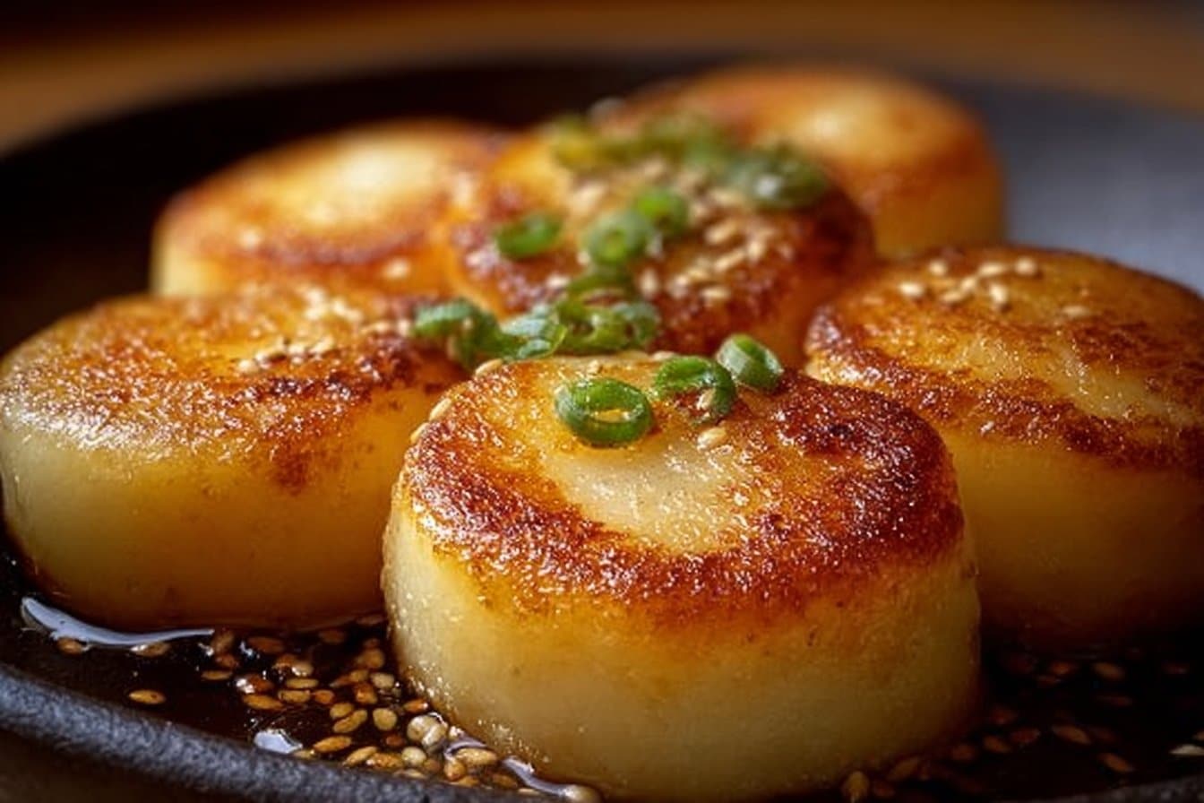 Savory Pan-Fried Japanese Potato Mochi 4 Savory Pan-Fried Japanese Potato Mochi