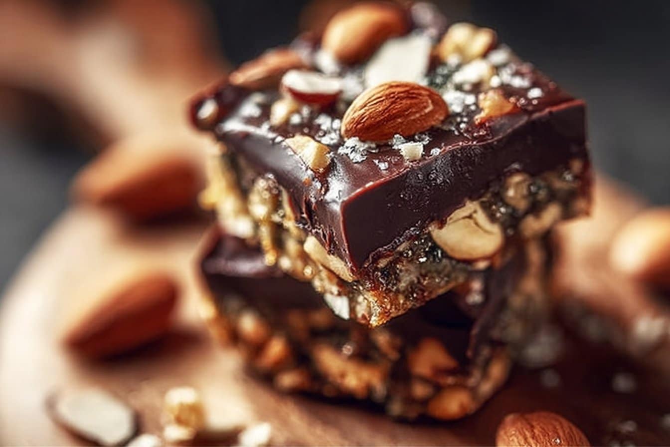 Dark Chocolate Nut Squares