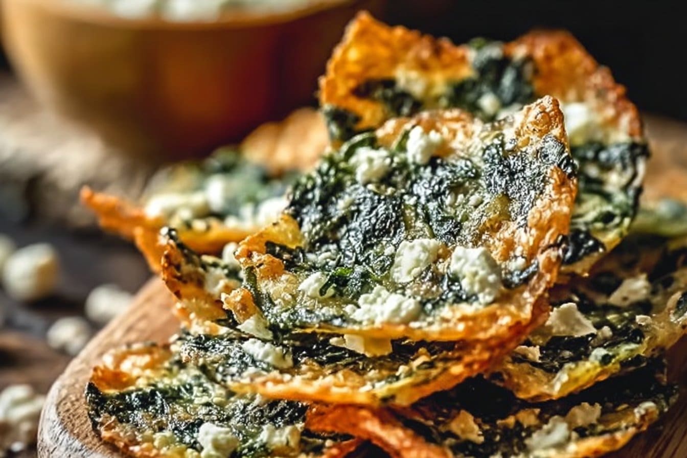 Mediterranean Spinach & Feta Crisps