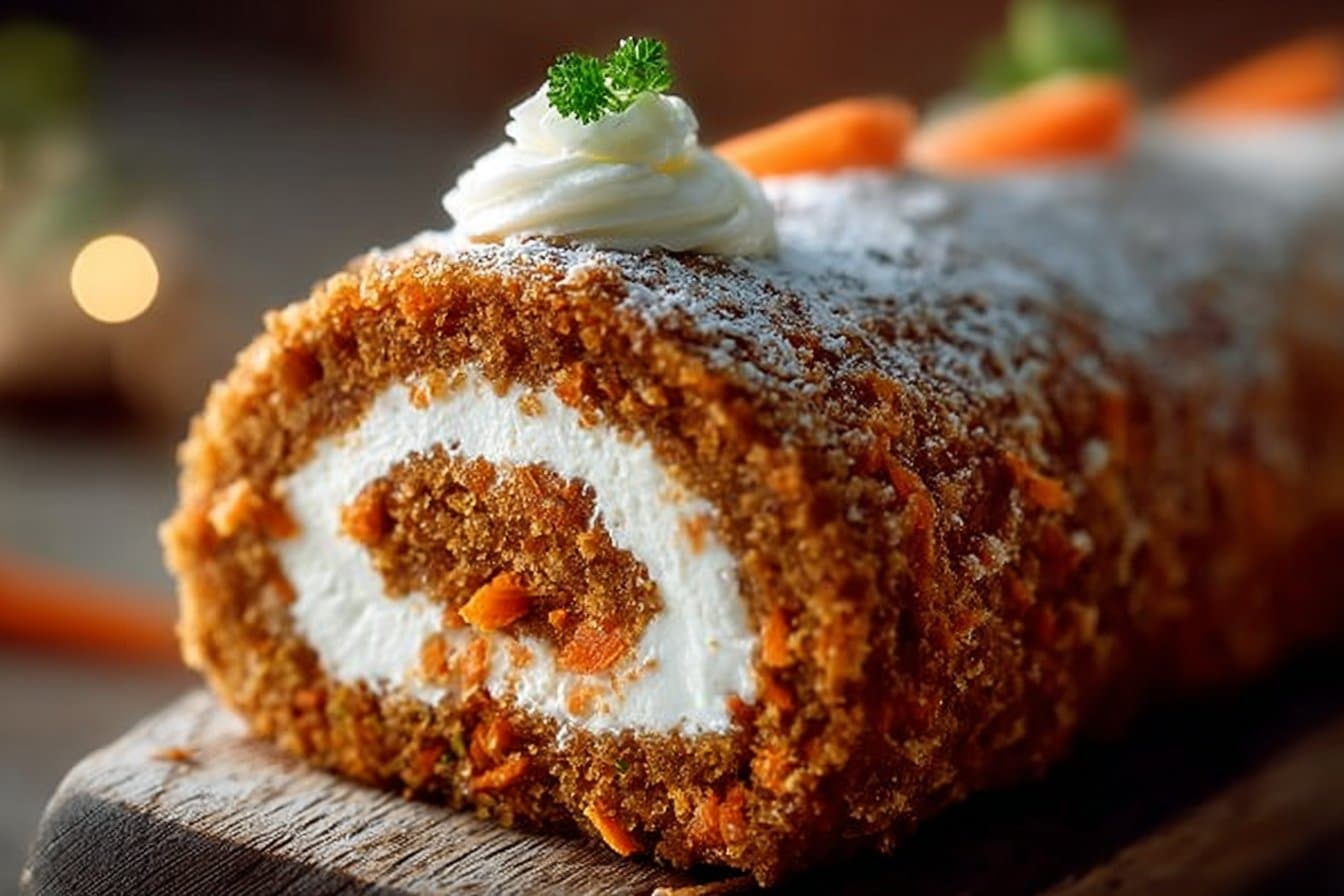Delicious Carrot Cake Roll with Cream Cheese Filling 4 Delicious Carrot Cake Roll with Cream Cheese Filling