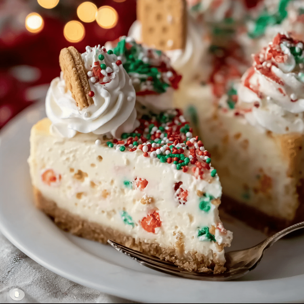 Christmas Sugar Cookie Cheesecake 4 Christmas Sugar Cookie Cheesecake Festive Holiday Dessert Recipe 🎄🍰