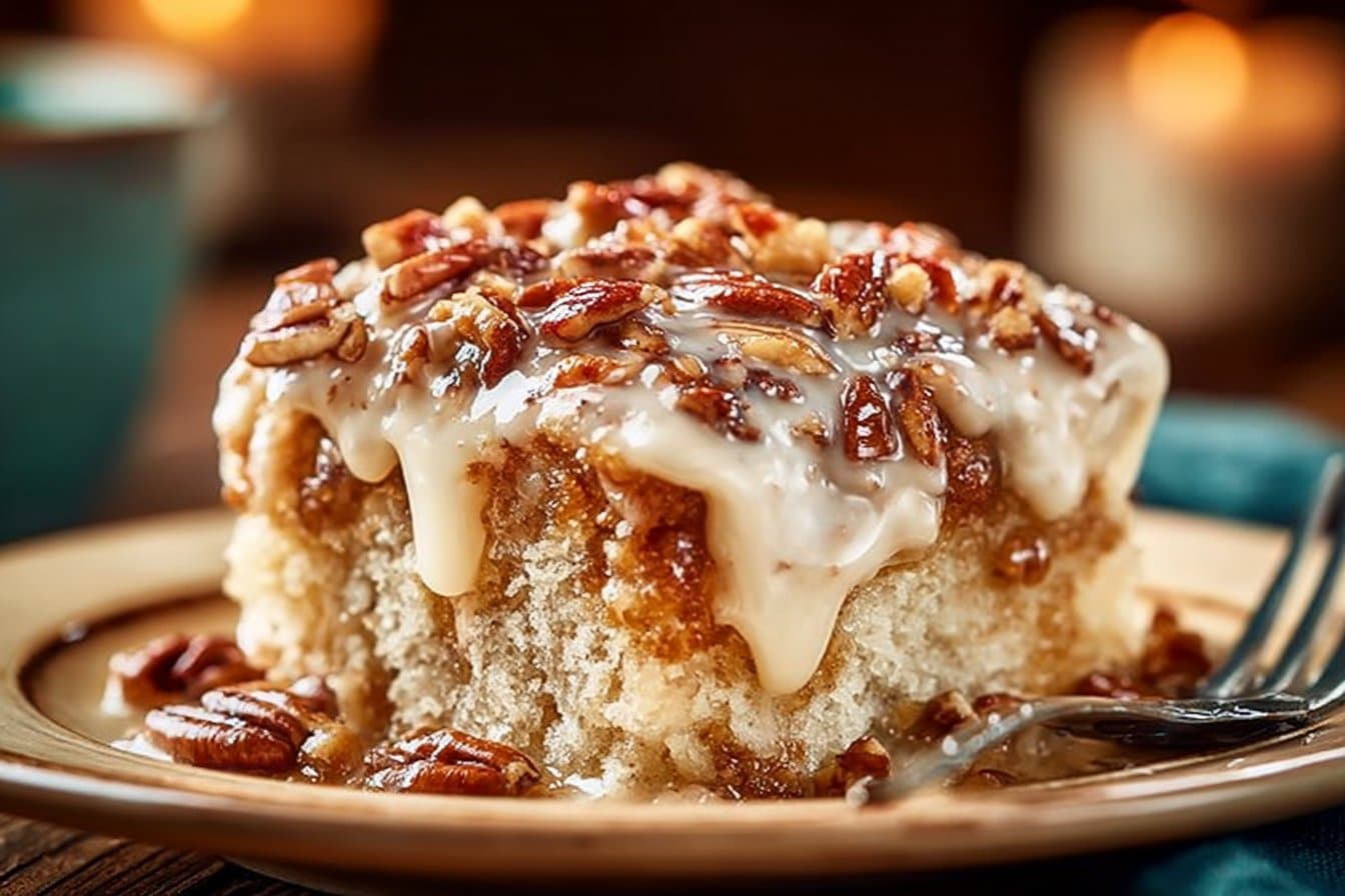 Butter Pecan Praline Poke Cake 4 Butter Pecan Praline Poke Cake