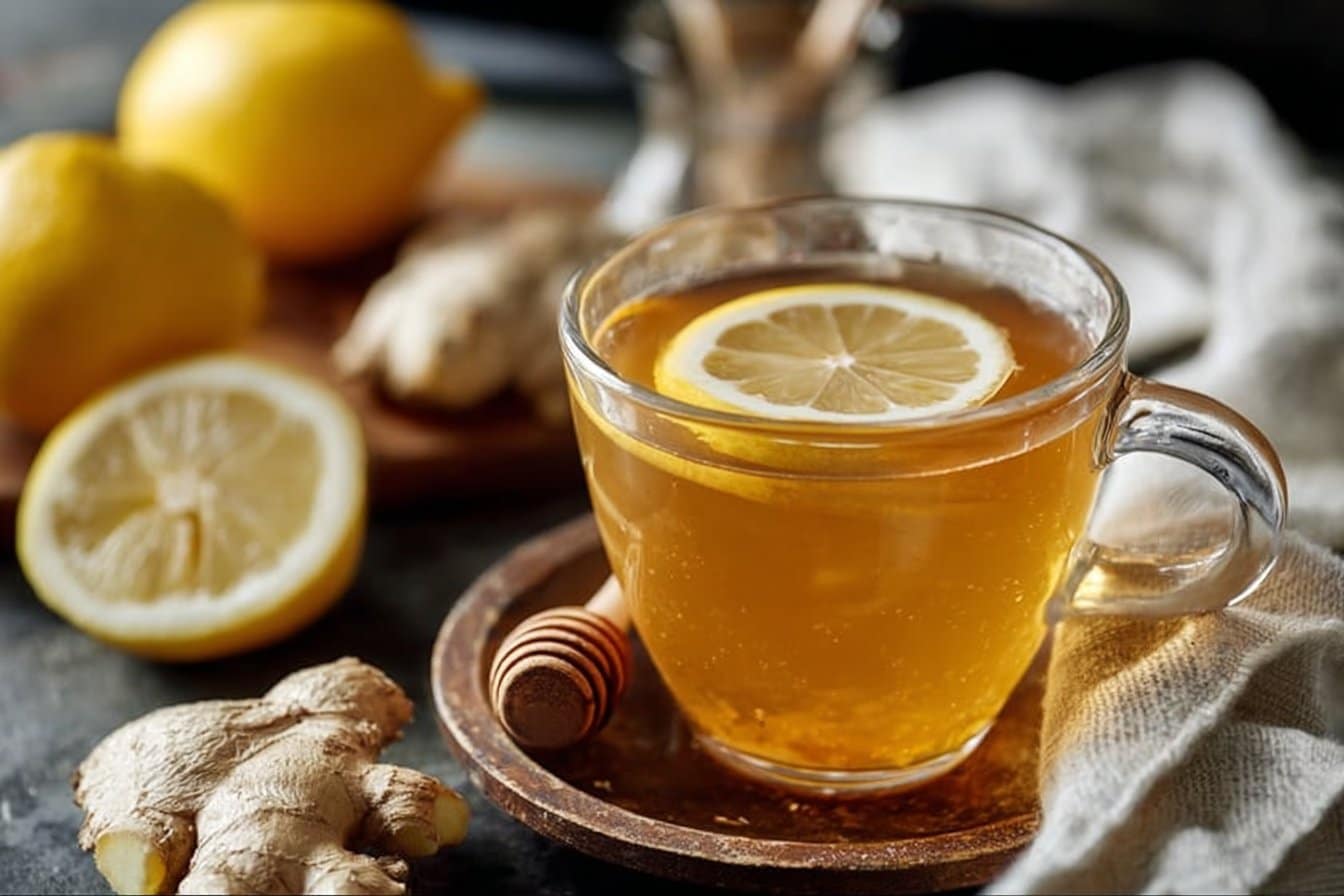 Ginger Lemon Honey Tea 4 Ginger Lemon Honey Tea
