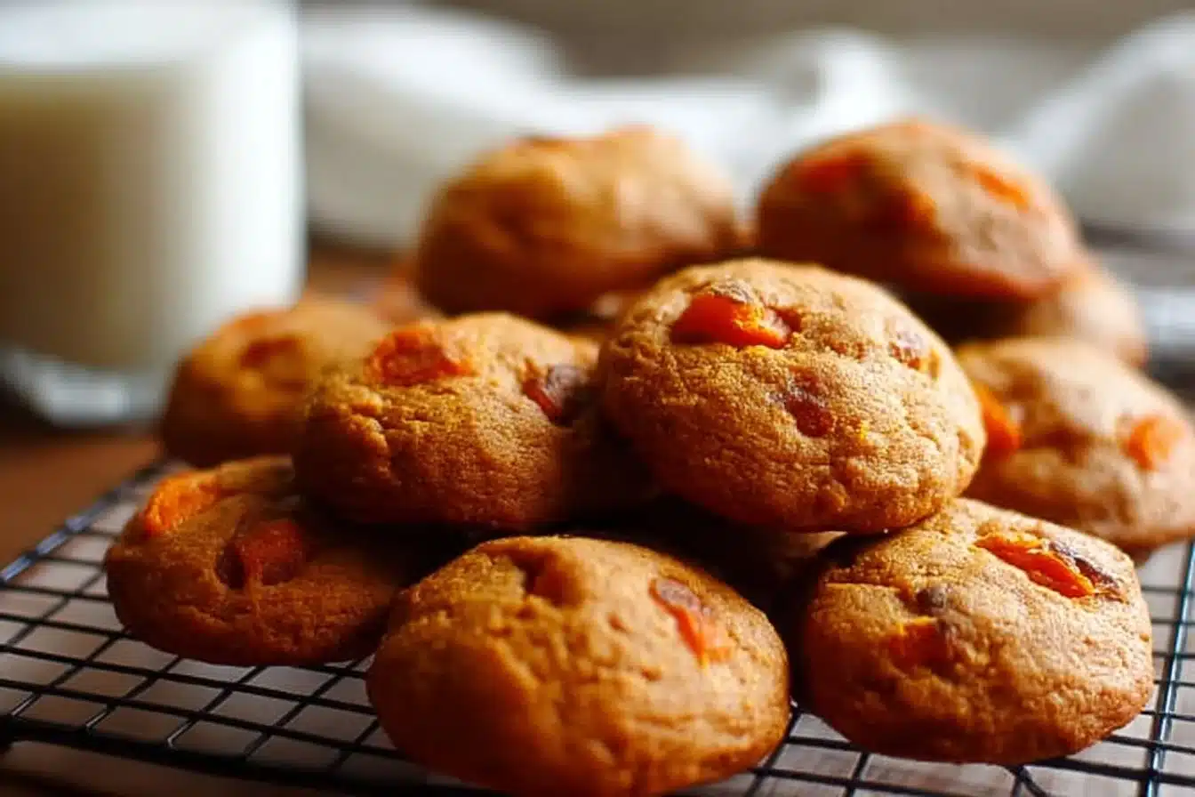 Best Persimmon Cookies 3 Delicious homemade persimmon cookies on a rustic wooden table