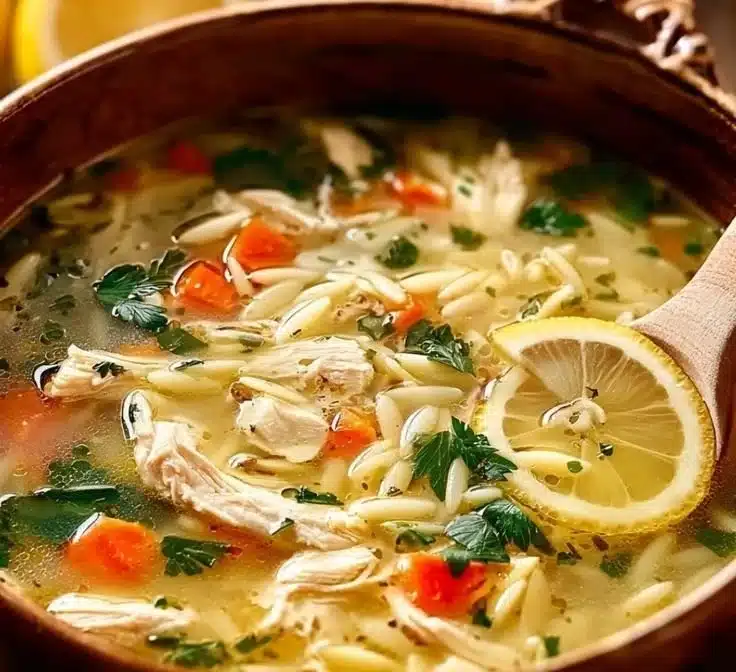 Comforting Lemon Chicken Soup with Orzo 4 Comforting Lemon Chicken Soup with Orzo