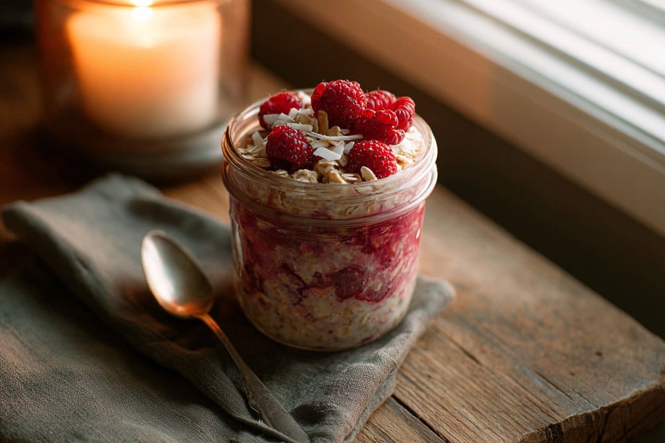 Raspberry Coconut Overnight Oats 4 Raspberry Coconut Overnight Oats