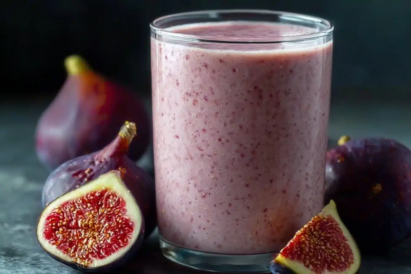 Delicious Fig Smoothie 3 Delicious fig smoothie with fresh figs and creamy yogurt