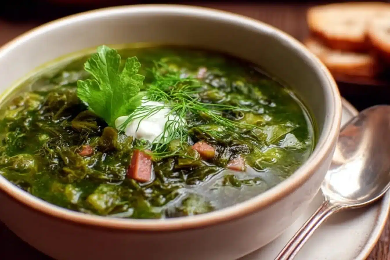 Delicious Turnip Green Soup 3 Bowl of delicious turnip green soup with fresh ingredients