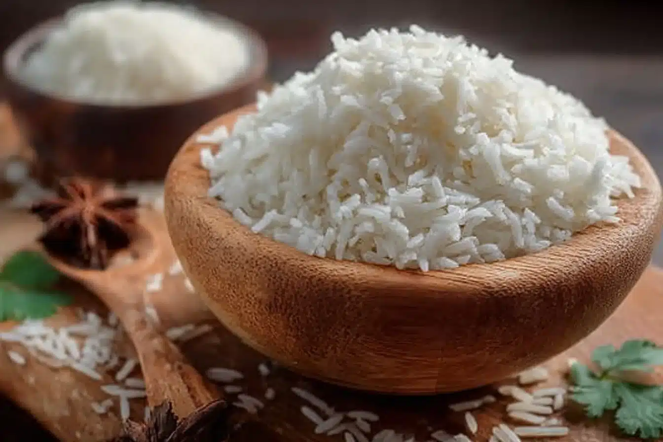 Discover Easy Ways to Cook Rice Perfectly Every Time 3 A perfectly cooked bowl of rice served with vegetables and spices