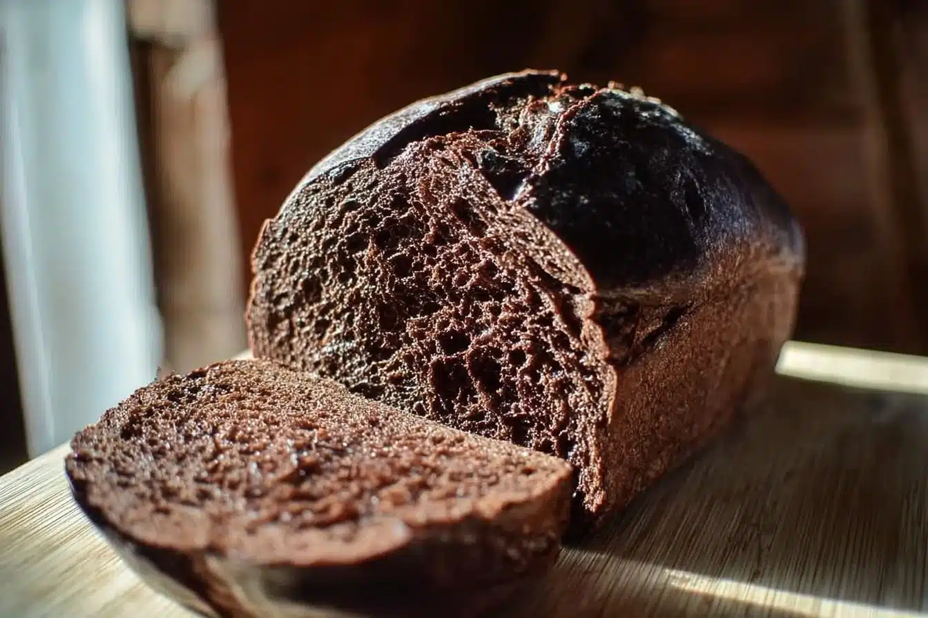 Double Chocolate Sourdough Bread 3 Loaf of Double Chocolate Sourdough Bread with chocolate chunks
