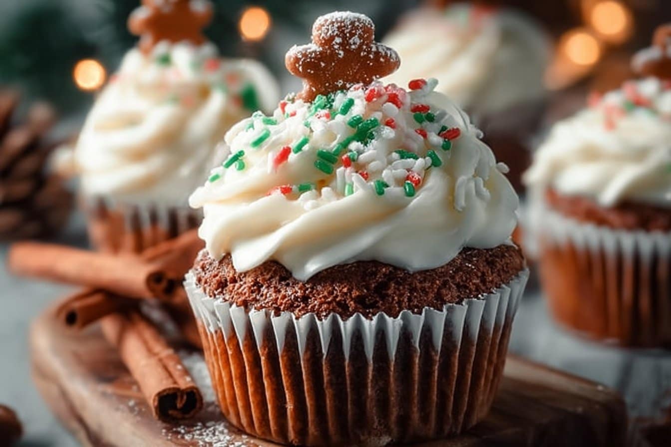 Easy Christmas Gingerbread Cupcakes 4 Easy Christmas Gingerbread Cupcakes