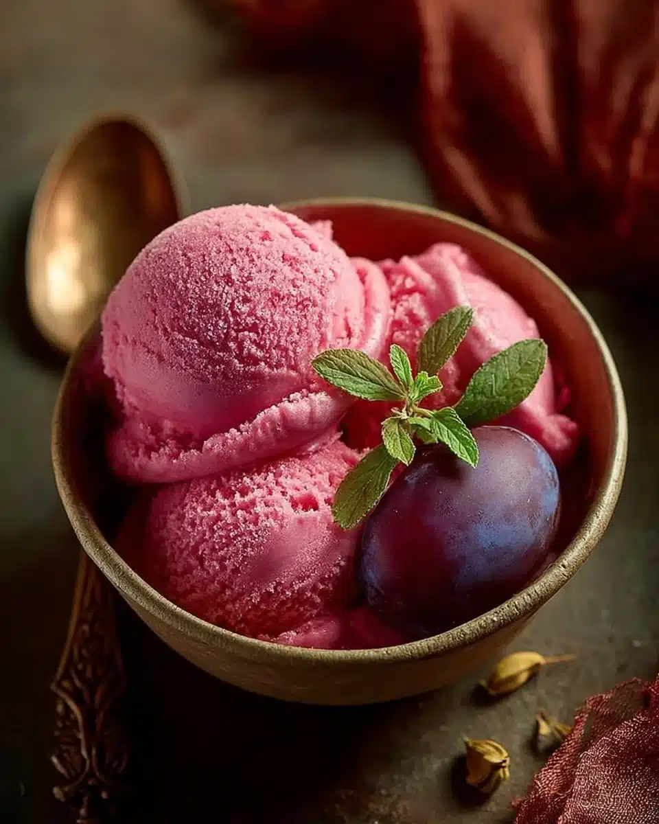 Cardamom Plum Sorbet 4 Cardamom Plum Sorbet