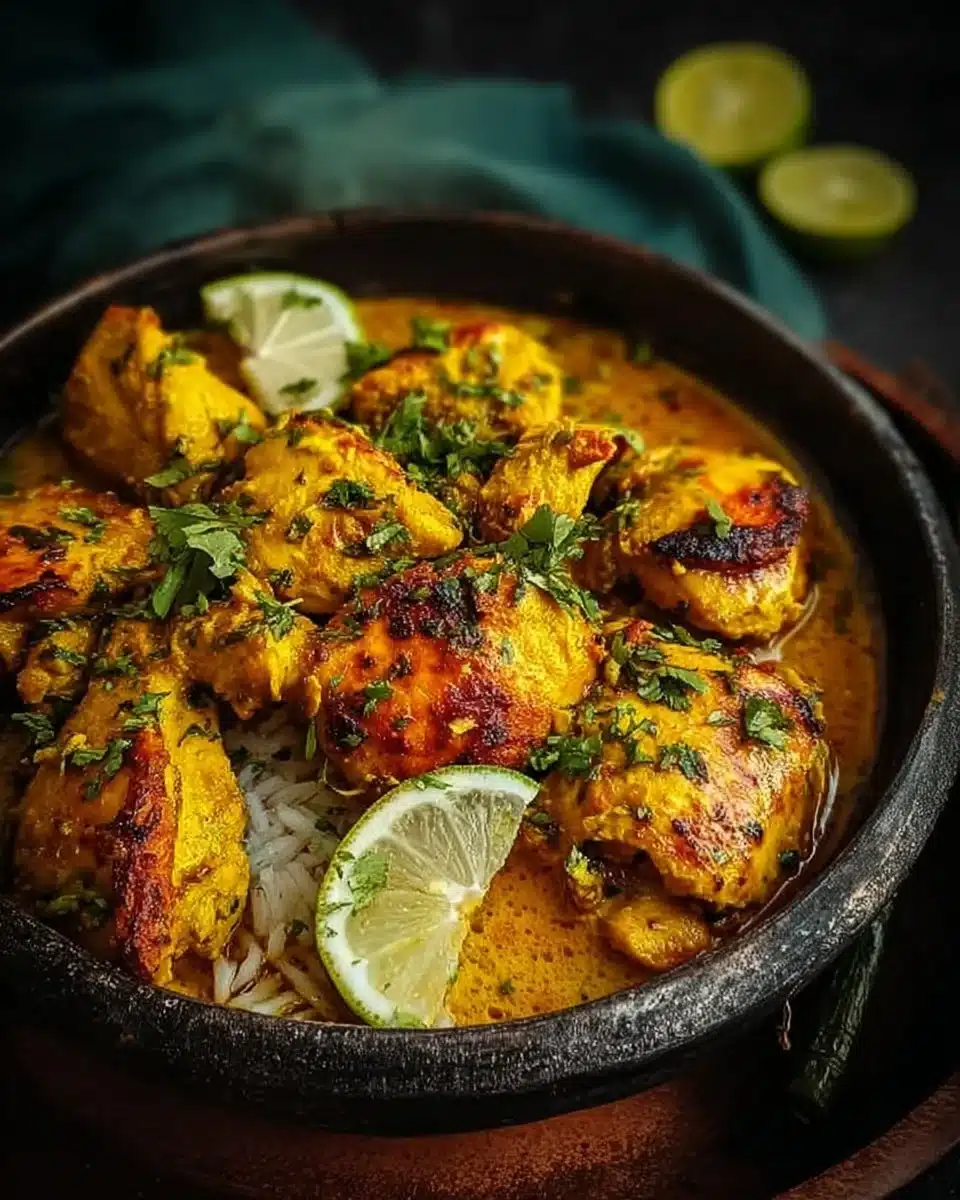 Churu Yellow Chicken 3 Delicious Churu Yellow Chicken served on a plate with vibrant vegetables